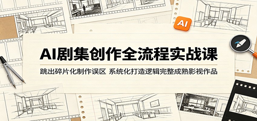 AI剧集创作全流程实战课：跳出碎片化制作误区，系统化打造逻辑完整成熟影视作品-源创文化-轻创终点站