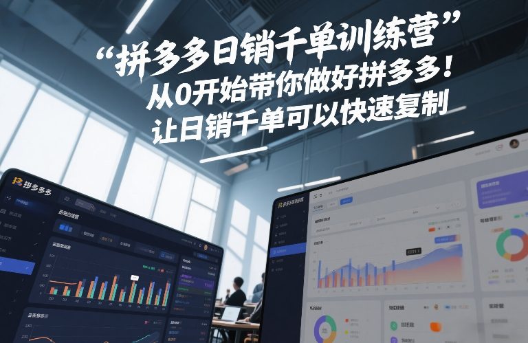 拼多多日销千单训练营，从0开始带你做好拼多多，让日销千单可以快速复制(更新26年3月)