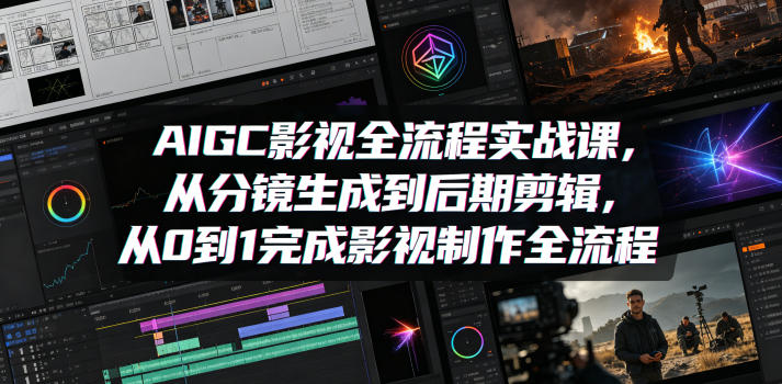 AIGC影视全流程实战课，从分镜生成到后期剪辑，从0到1完成影视制作全流程-源创文化-轻创终点站