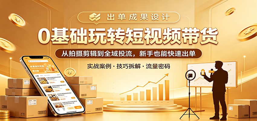 0基础玩转短视频带货：从拍摄剪辑到全域投流，新手也能快速出单-源创文化-轻创终点站