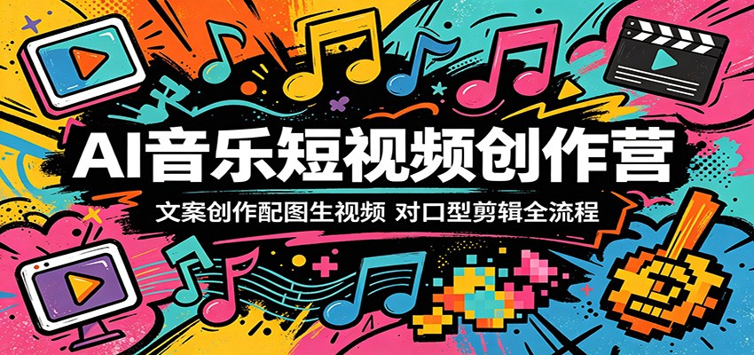 AI音乐短视频创作营：文案创作配图生视频，对口型剪辑全流程-源创文化-轻创终点站