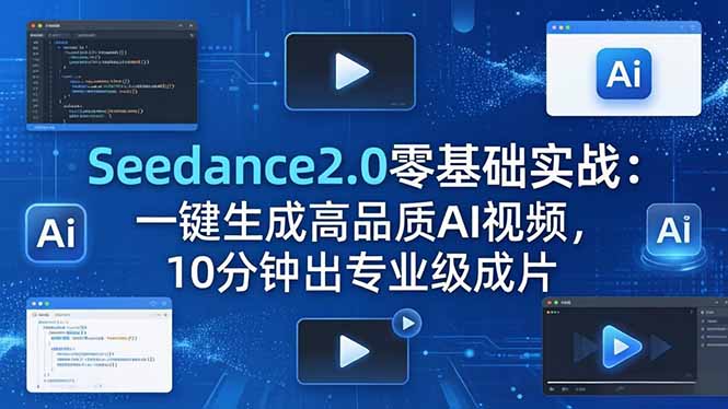 Seedance2.0零基础实战：一键生成高品质AI视频，10分钟出专业级成片-源创文化-轻创终点站
