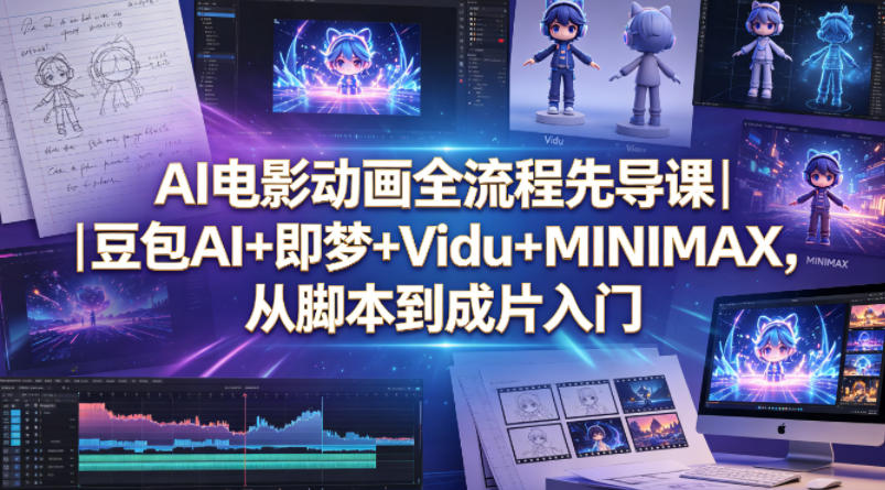 AI电影动画全流程先导课｜豆包AI+即梦+Vidu+MINIMAX，从脚本到成片入门-源创文化-轻创终点站