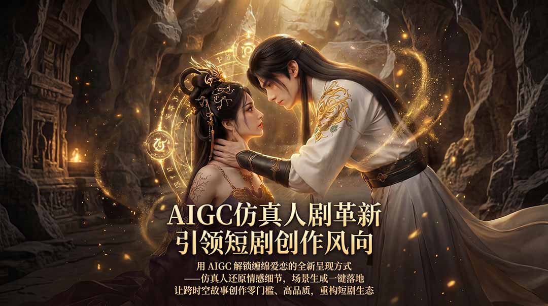 AIGC 仿真人短剧创作革新，解锁仙侠爱恋全新呈现，一键出高质场景，零门槛打造爆款剧集-源创文化-轻创终点站
