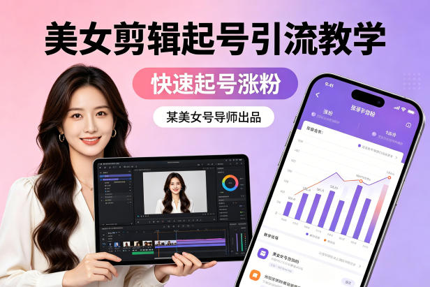 某美女号导师出品：美女剪辑起号引流教学，快速起号涨粉-源创文化-轻创终点站