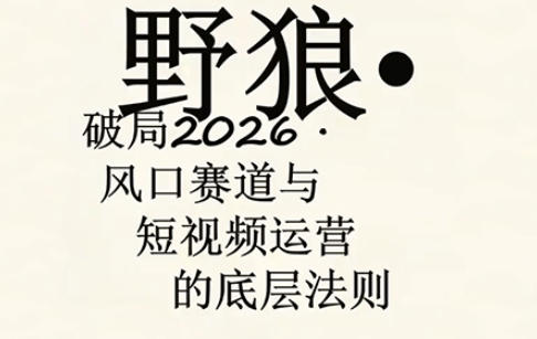 野狼团队&middot;多平台实操运营课，覆盖AI口播、服装、好物、漫剪等热门玩法（更新4月29日）