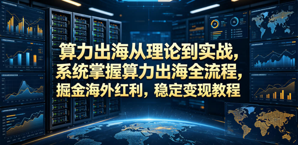 算力出海从理论到实战，系统掌握算力出海全流程，掘金海外红利，稳定变现教程-源创文化-轻创终点站