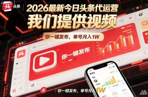 今日头条躺賺模式，你9我1，操作简单，一键发布，单机日入数百，长期合作【揭秘】-源创文化-轻创终点站