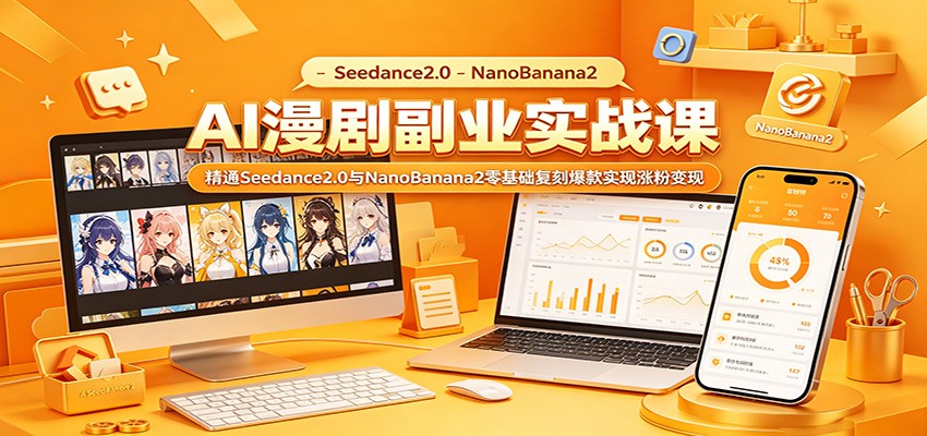 AI漫剧副业实战课：精通Seedance2.0与NanoBanana2零基础复刻爆款实现涨粉变现-源创文化-轻创终点站