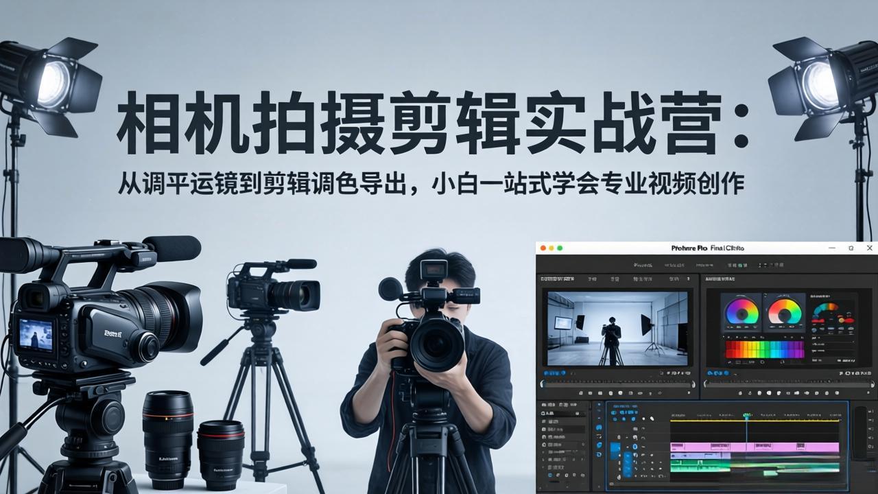 相机拍摄剪辑实战营：从调平运镜到剪辑调色导出，小白一站式学会专业视频创作-源创文化-轻创终点站