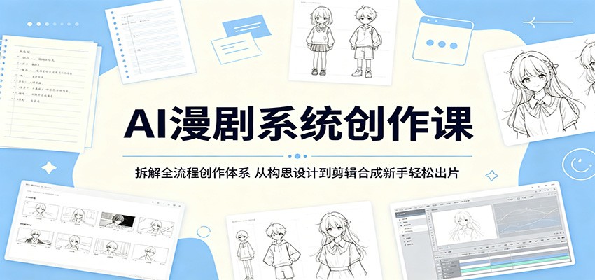 AI漫剧系统创作课：拆解全流程创作体系，从构思设计到剪辑合成新手轻松出片-源创文化-轻创终点站