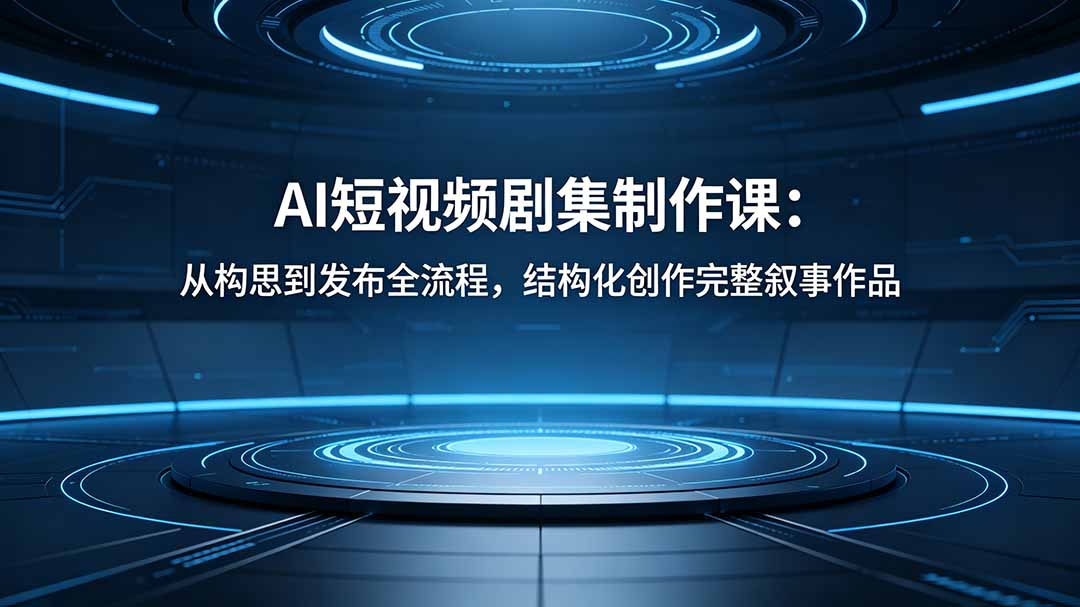 AI短视频剧集制作课：从构思到发布全流程，结构化创作完整叙事作品-源创文化-轻创终点站