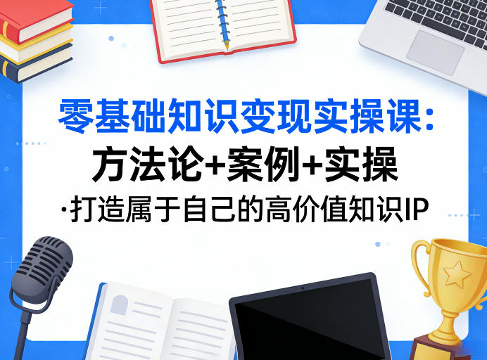 零基础知识变现实操课，方法论+案例+实操，打造属于自己的高价值知识IP-源创文化-轻创终点站