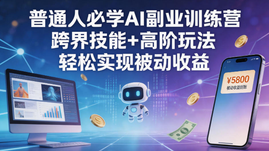 普通人必学AI副业训练营跨界技能+高阶玩法轻松实现被动收益-源创文化-轻创终点站