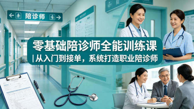 零基础陪诊师全能训练课｜从入门到接单，系统打造职业陪诊师-源创文化-轻创终点站