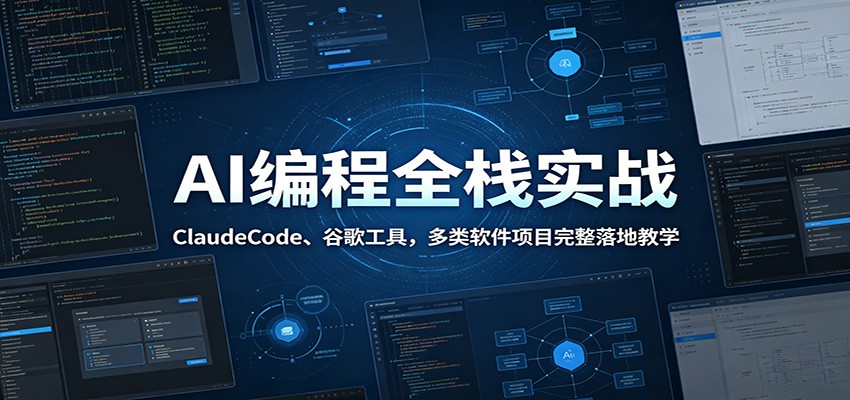 AI编程全栈实战:ClaudeCode、谷歌工具,多类软件项目完整落地教学-源创文化-轻创终点站