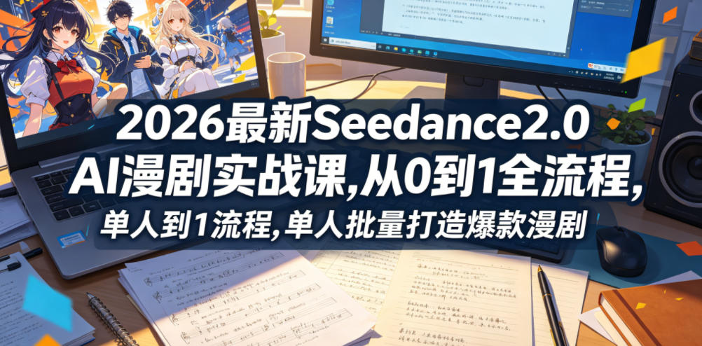 2026最新Seedance2.0 AI漫剧实战课,，从0到1全流程，单人批量打造爆款漫剧-源创文化-轻创终点站