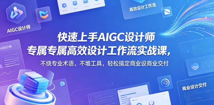 快速上手AIGC设计师专属高效设计工作流实战课，不绕专业术语、不堆工具，轻松搞定商业设计交付-源创文化-轻创终点站