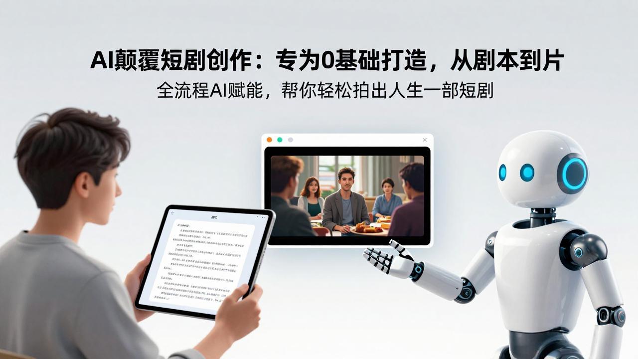 AI颠覆短剧创作：专为0基础打造，从剧本到成片全流程AI赋能，帮你轻松拍出人生第一部短剧-源创文化-轻创终点站
