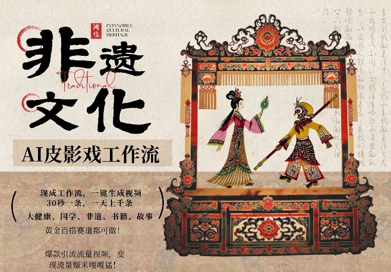 AI一键生成民俗文化非遗皮影戏视频，一刀不剪无需剪辑，30S一条，一天上百条，流量财富嘎嘎猛-源创文化-轻创终点站