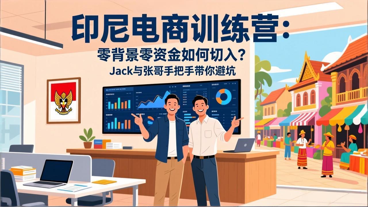 印尼电商训练营：零背景零资金如何切入？Jack与张哥手把手带你避坑-源创文化-轻创终点站