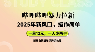 哔哩哔哩暴力拉新：2025年新风口，一单12元，一天数张(附开白渠道和保姆级教程)-源创文化-轻创终点站