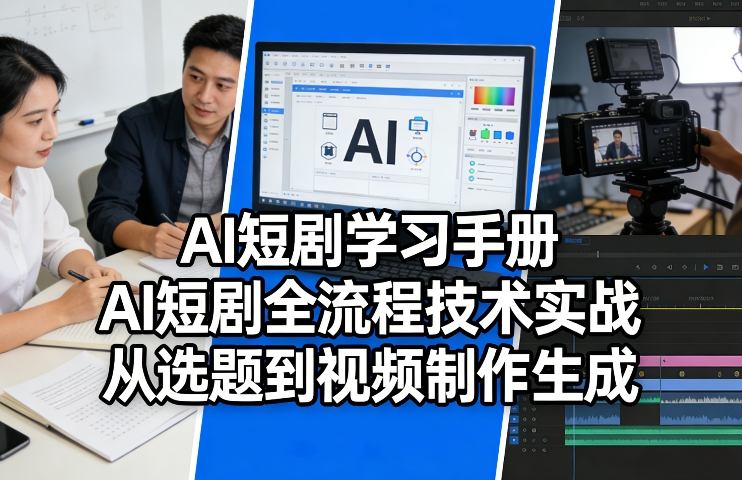 AI短剧学习手册，AI短剧全流程技术实战，从选题到视频制作生成-源创文化-轻创终点站
