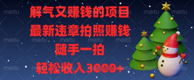 解气又挣钱的项目,最新违章拍照挣钱,随手一拍,轻松收入数张【揭秘】-源创文化-轻创终点站